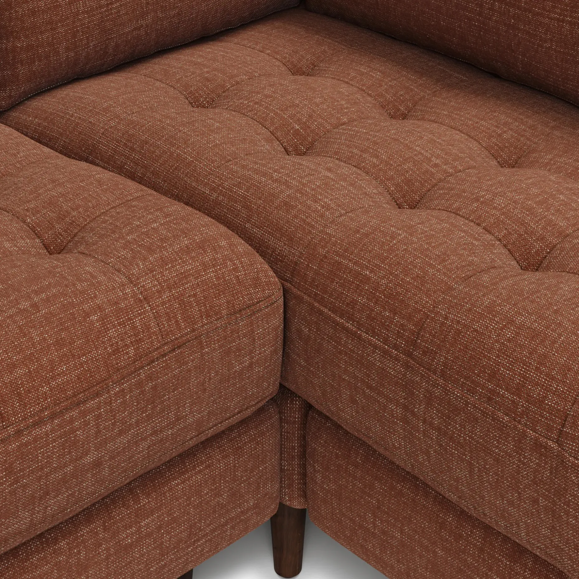 Sven 91" Tufted Corner Sectional - Napa Rust