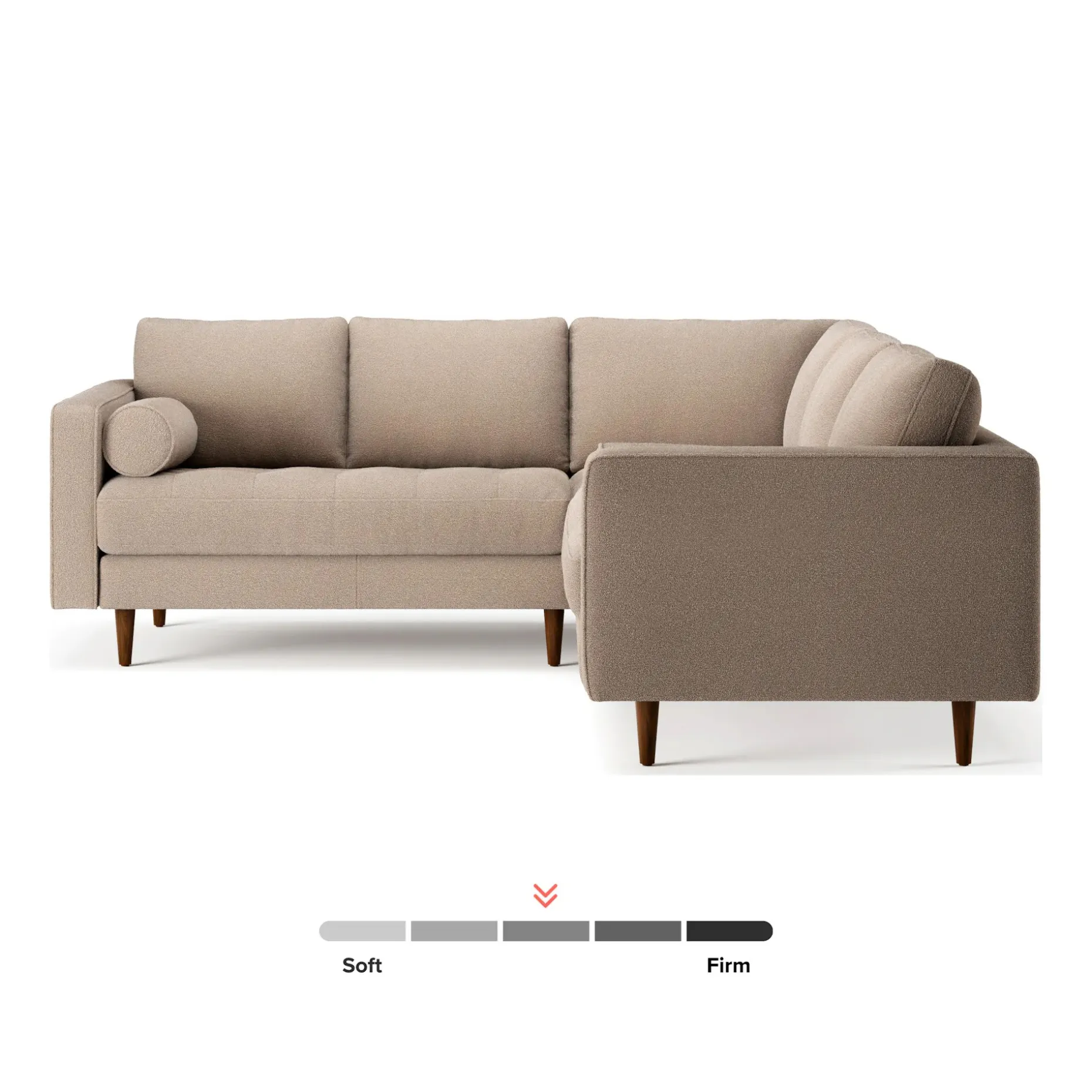 Sven 91" Tufted Corner Sectional - Sandstone Wool Bouclé