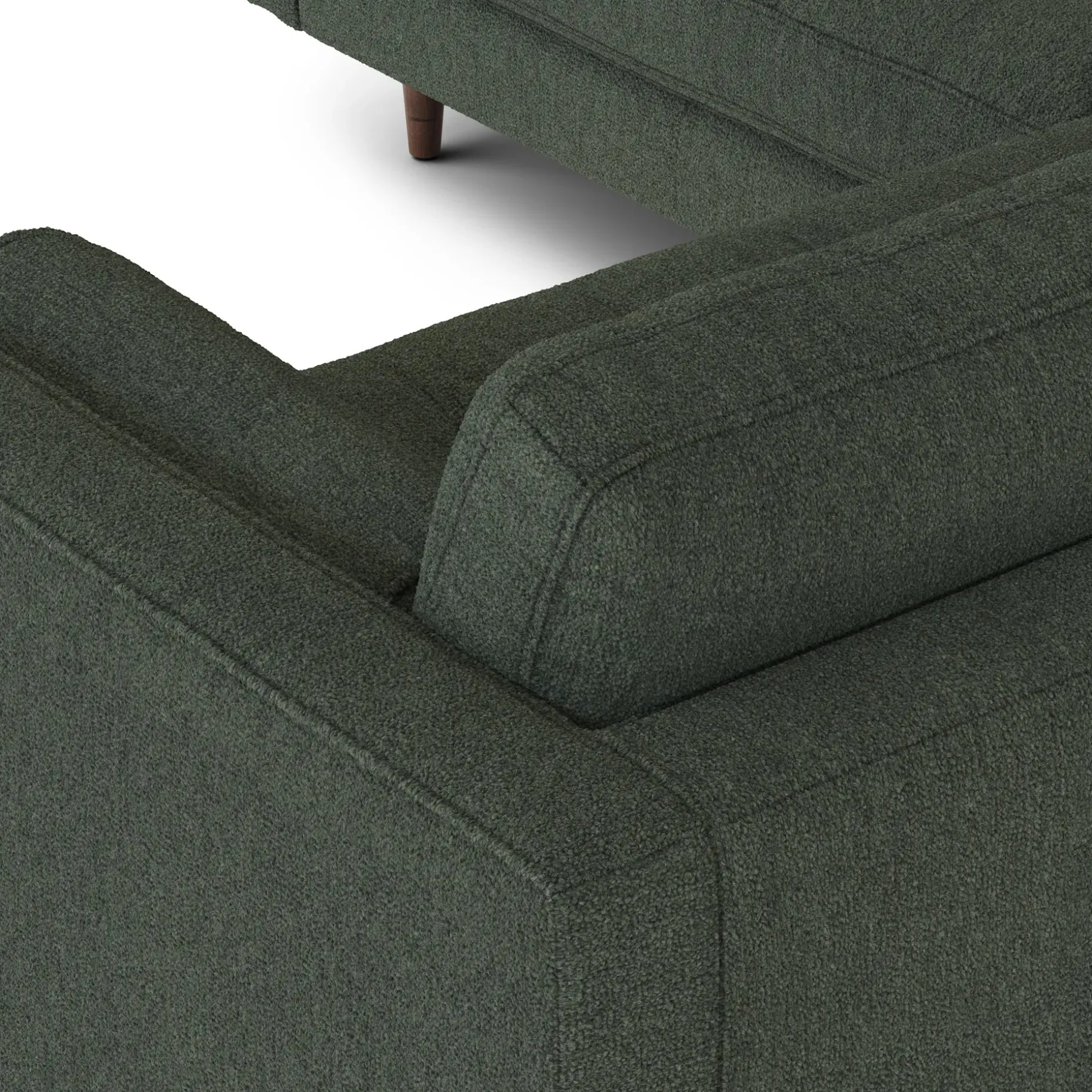 Sven 91" Tufted Corner Sectional - Green Wool Bouclé