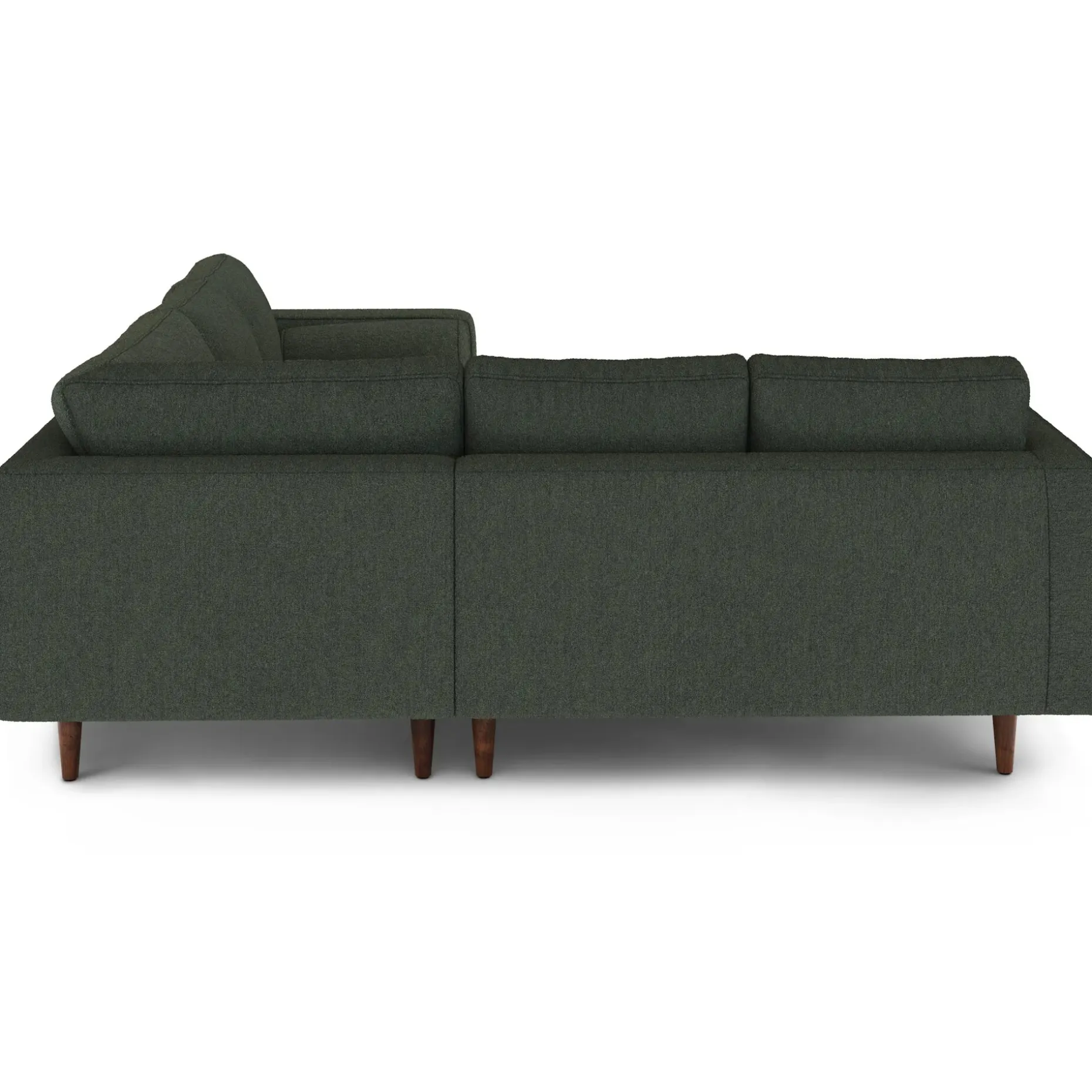 Sven 91" Tufted Corner Sectional - Green Wool Bouclé