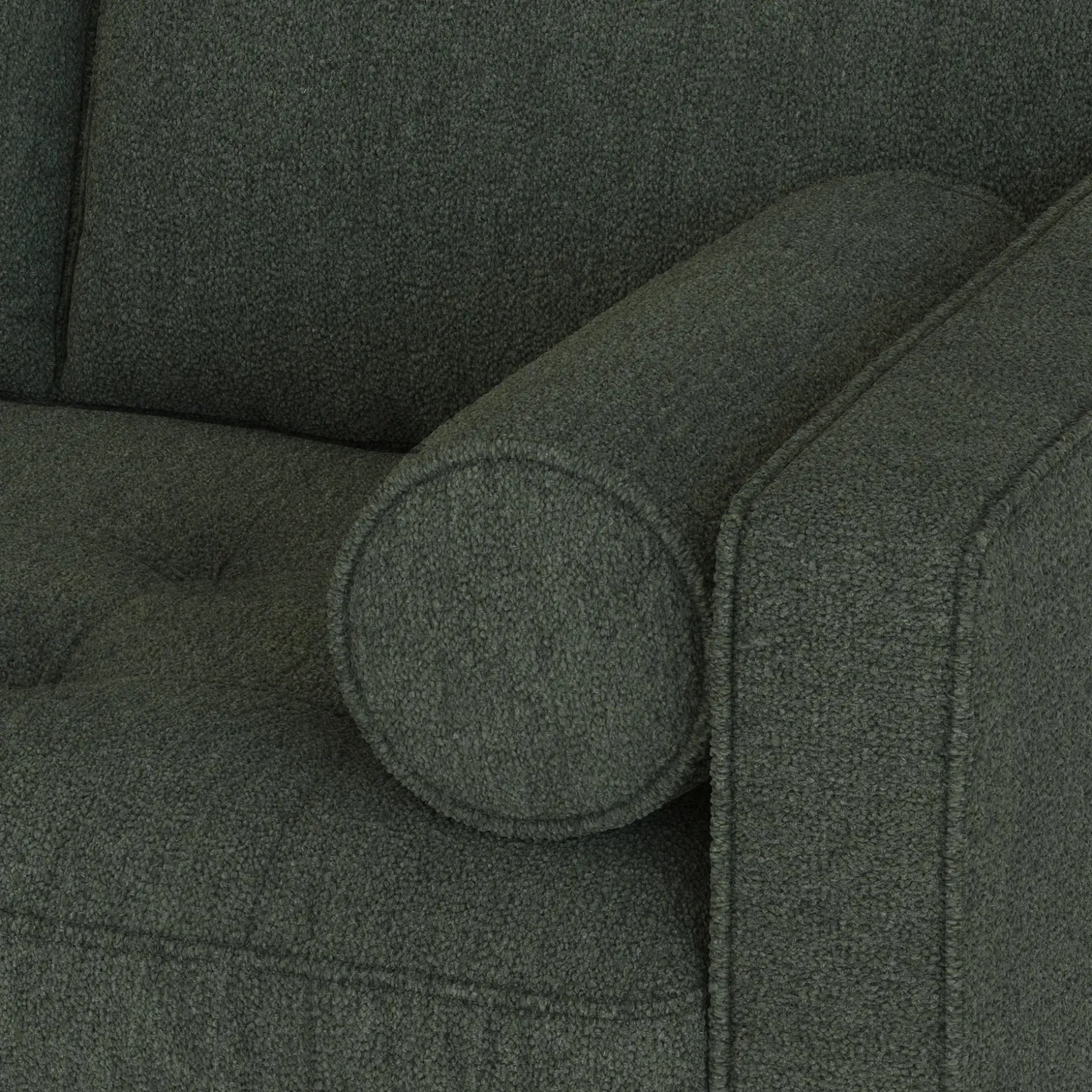 Sven 91" Tufted Corner Sectional - Green Wool Bouclé