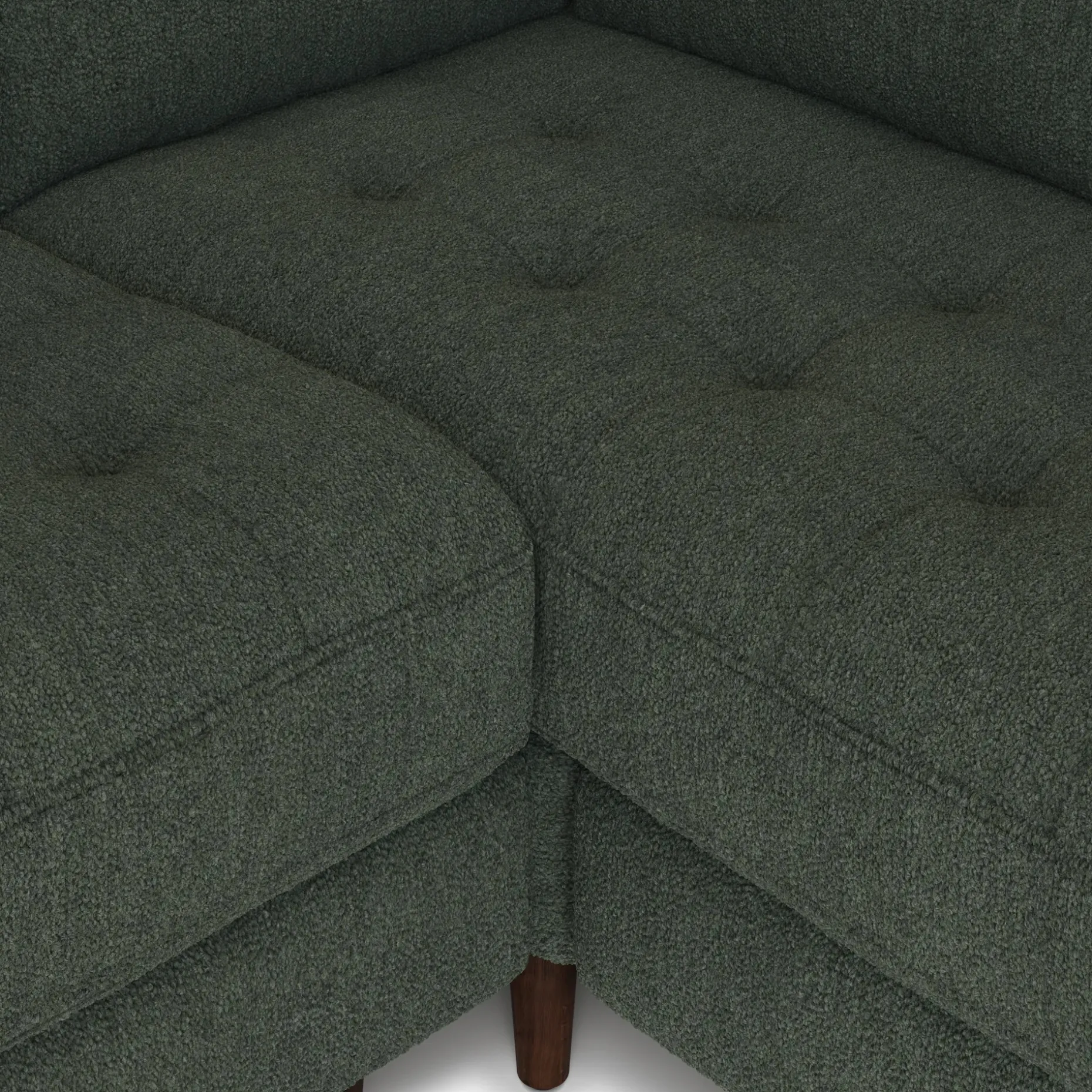 Sven 91" Tufted Corner Sectional - Green Wool Bouclé