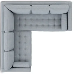 Sven 91" Tufted Corner Sectional - Silver Light Blue