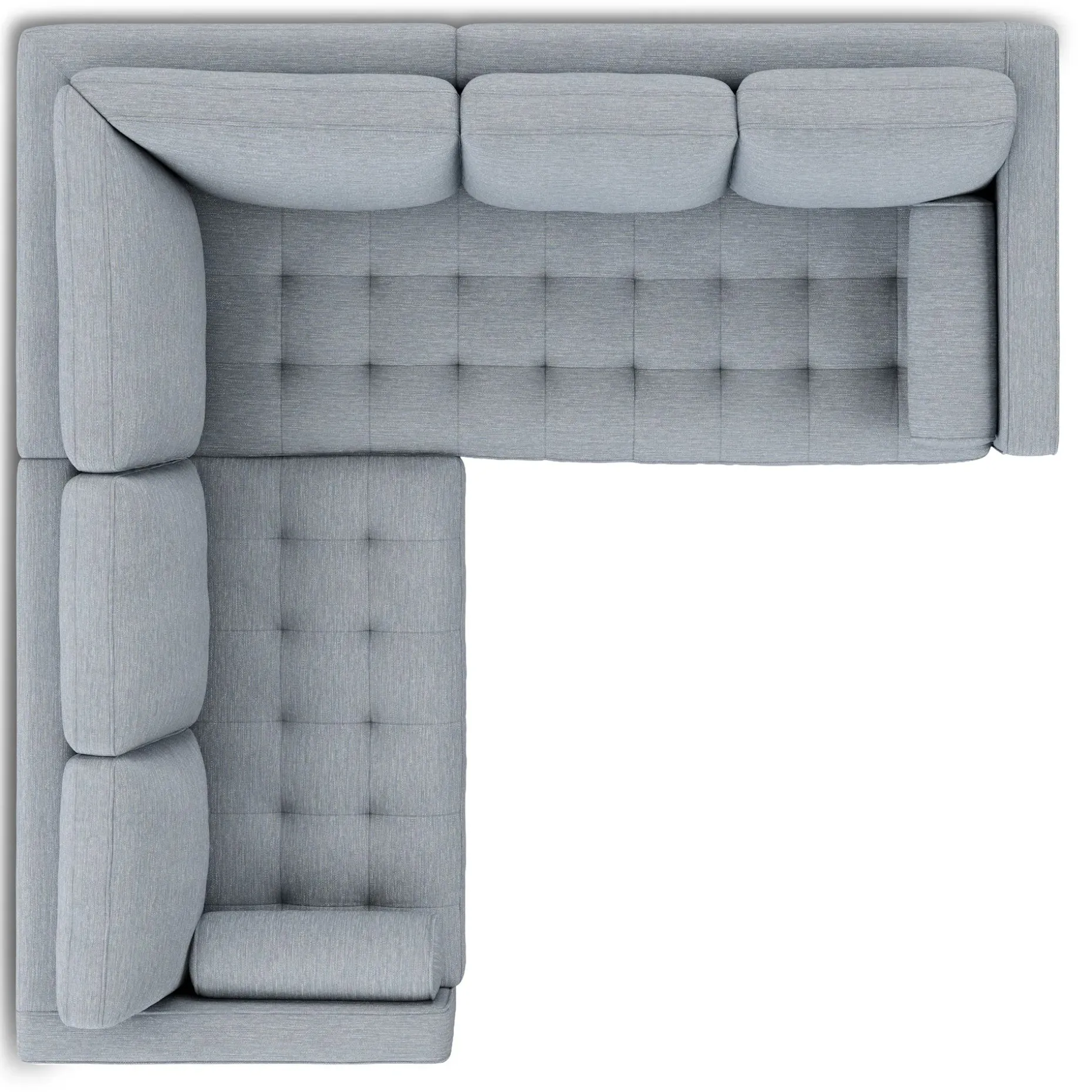 Sven 91" Tufted Corner Sectional - Silver Light Blue