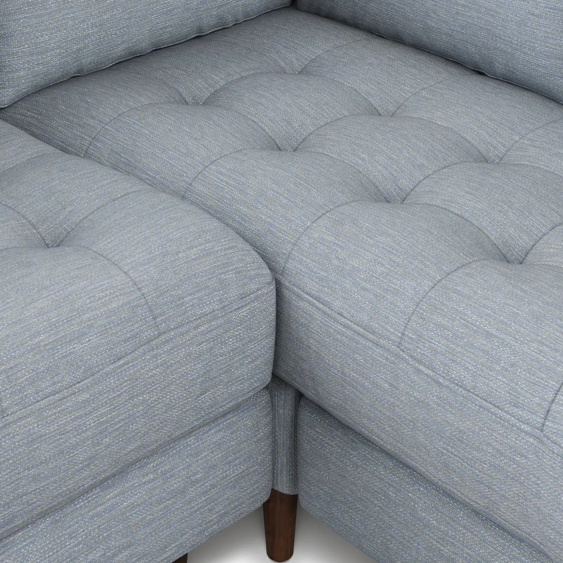 Sven 91" Tufted Corner Sectional - Silver Light Blue