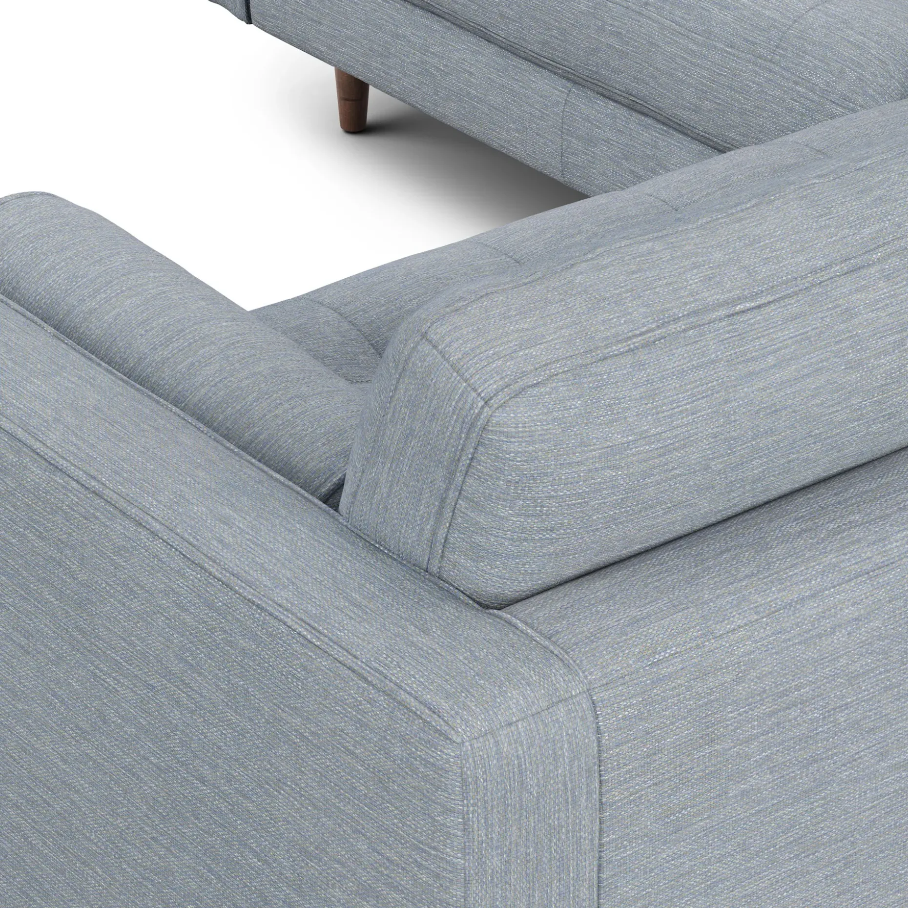 Sven 91" Tufted Corner Sectional - Silver Light Blue