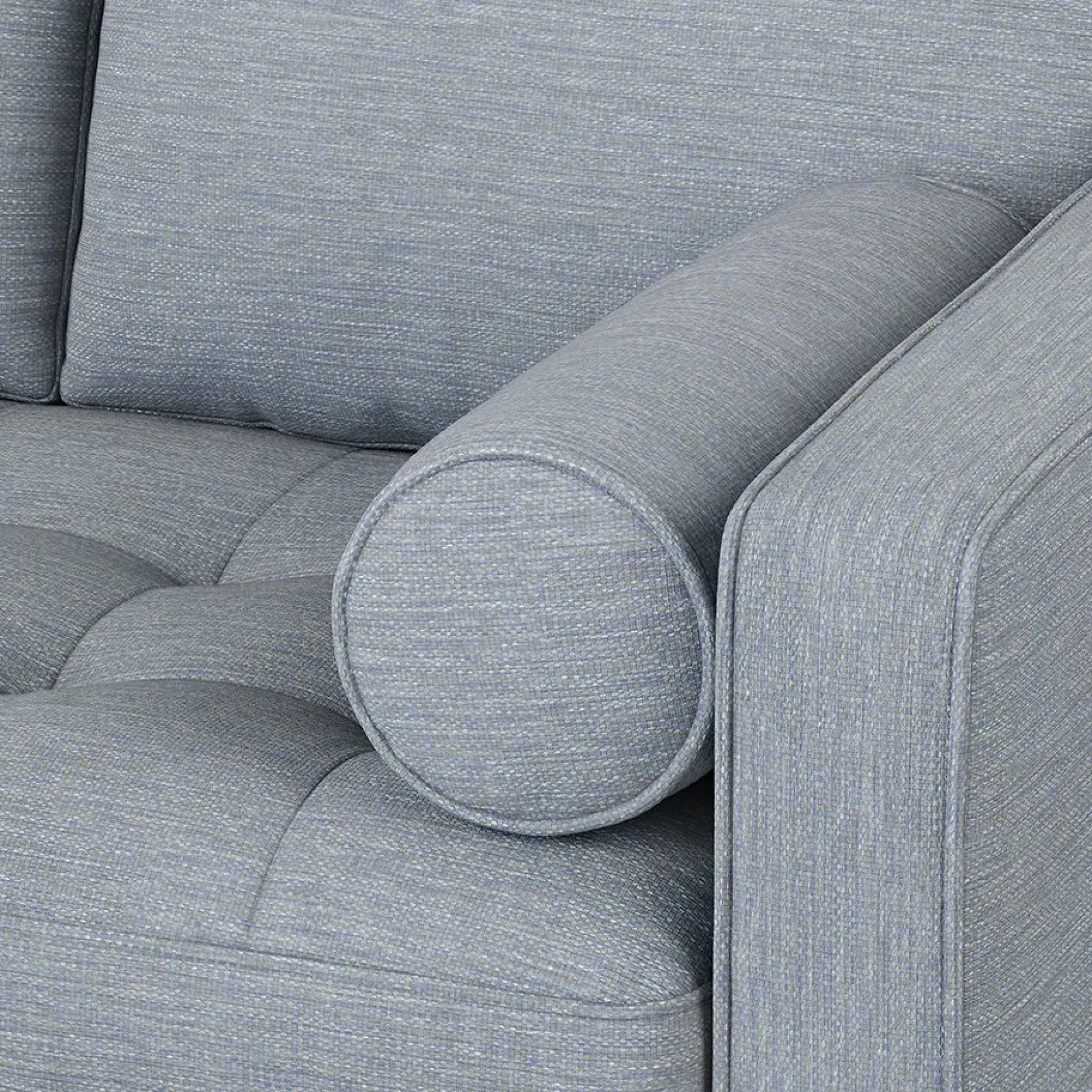 Sven 91" Tufted Corner Sectional - Silver Light Blue
