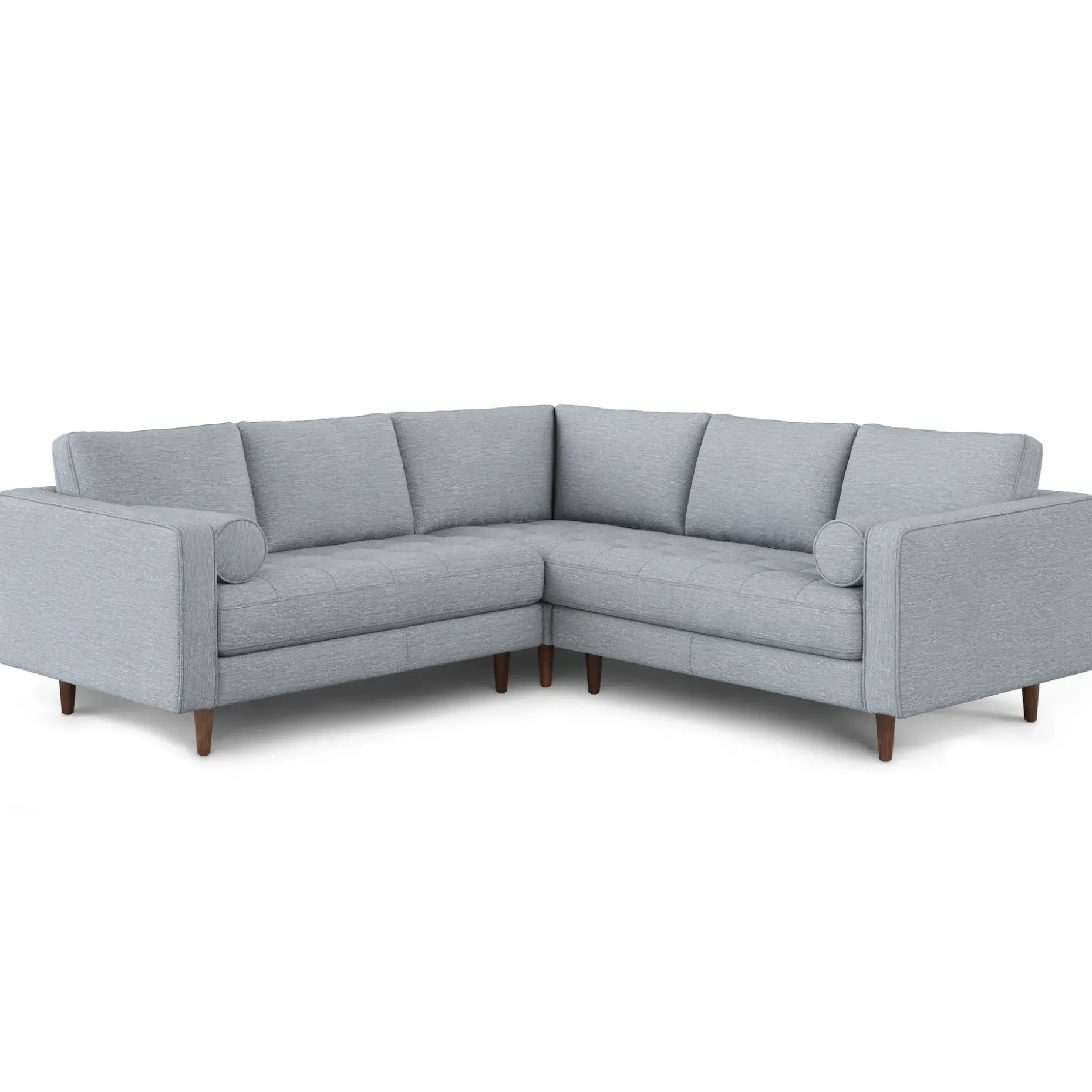 Sven 91" Tufted Corner Sectional - Silver Light Blue