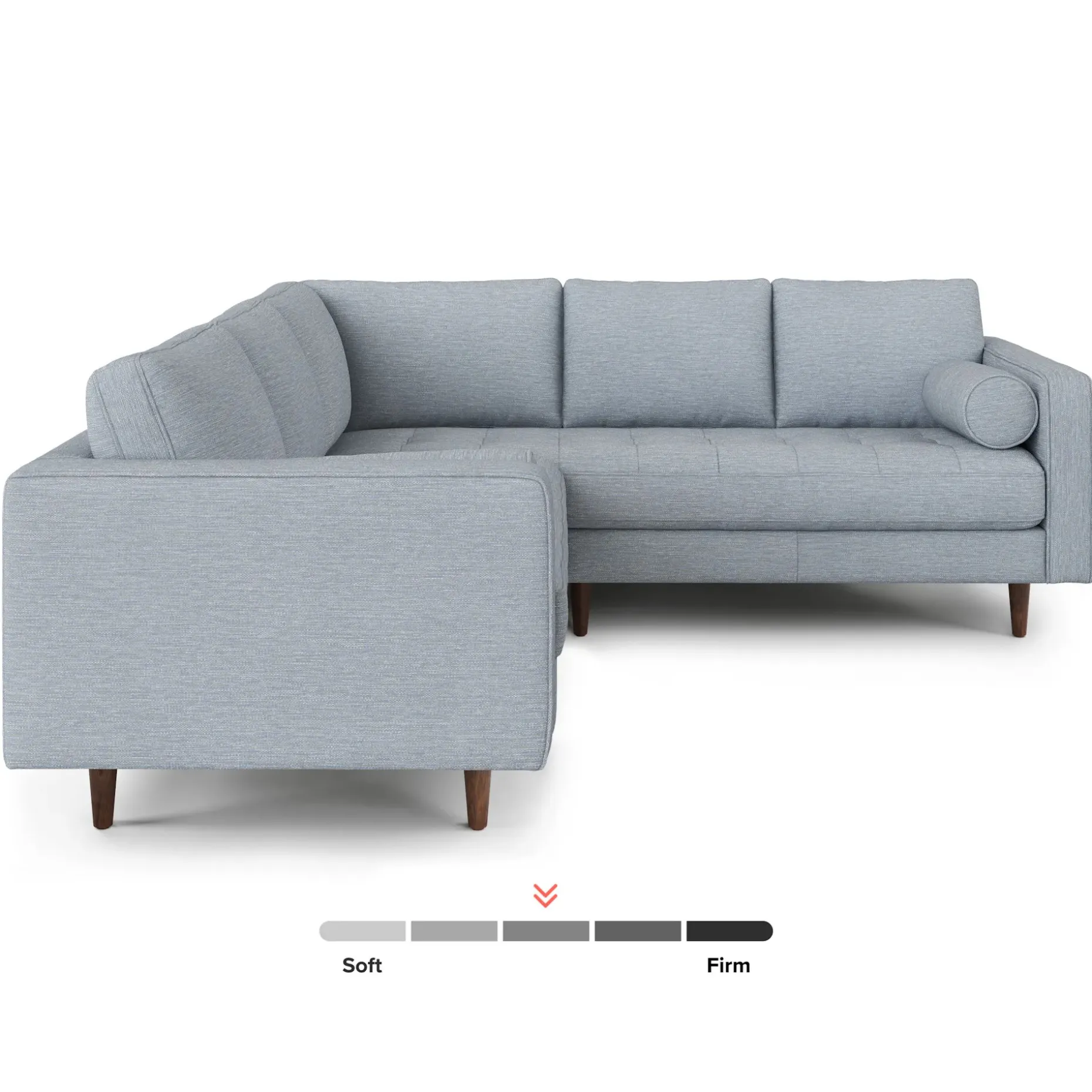 Sven 91" Tufted Corner Sectional - Silver Light Blue