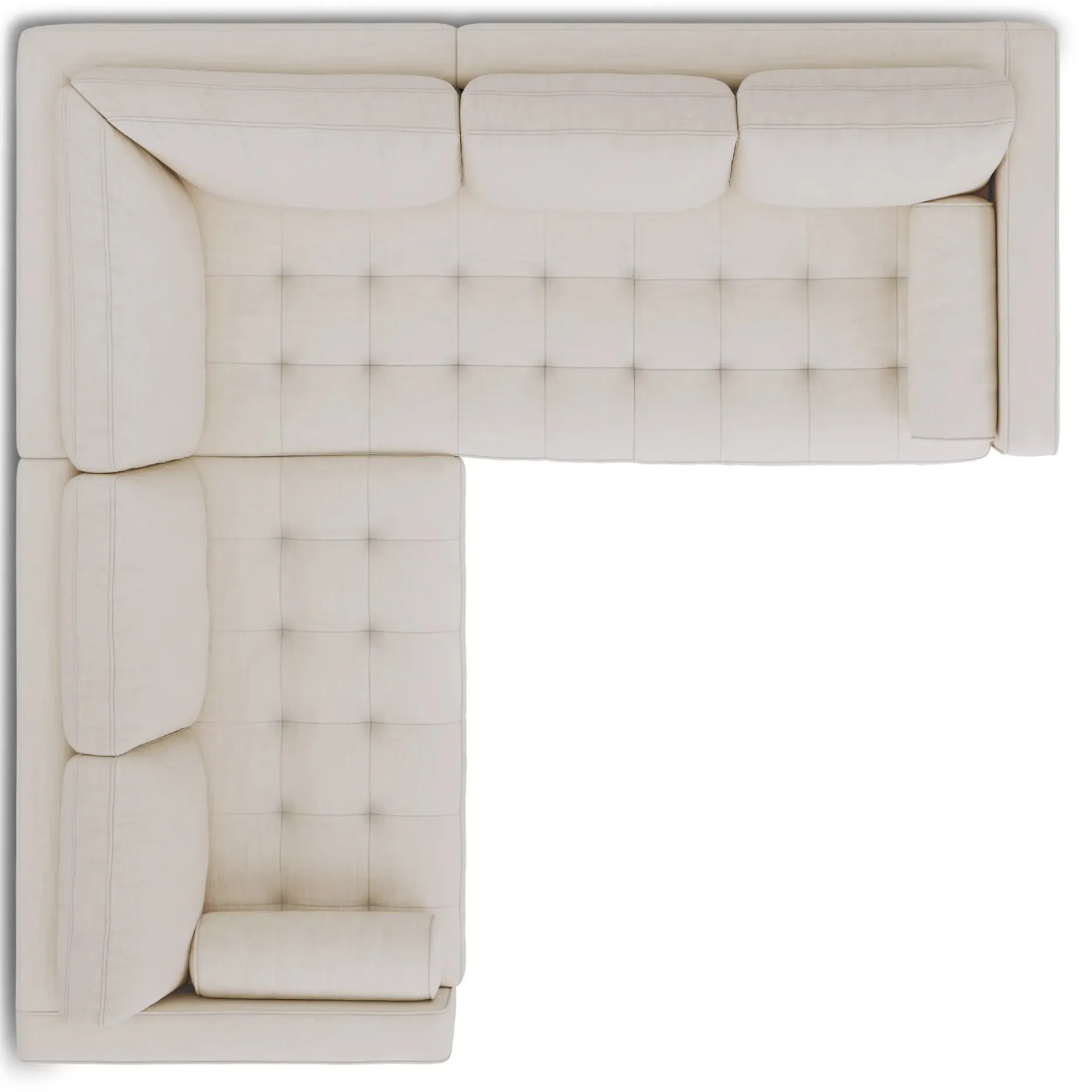 Sven 91" Tufted Corner Sectional - Biscuit Cream