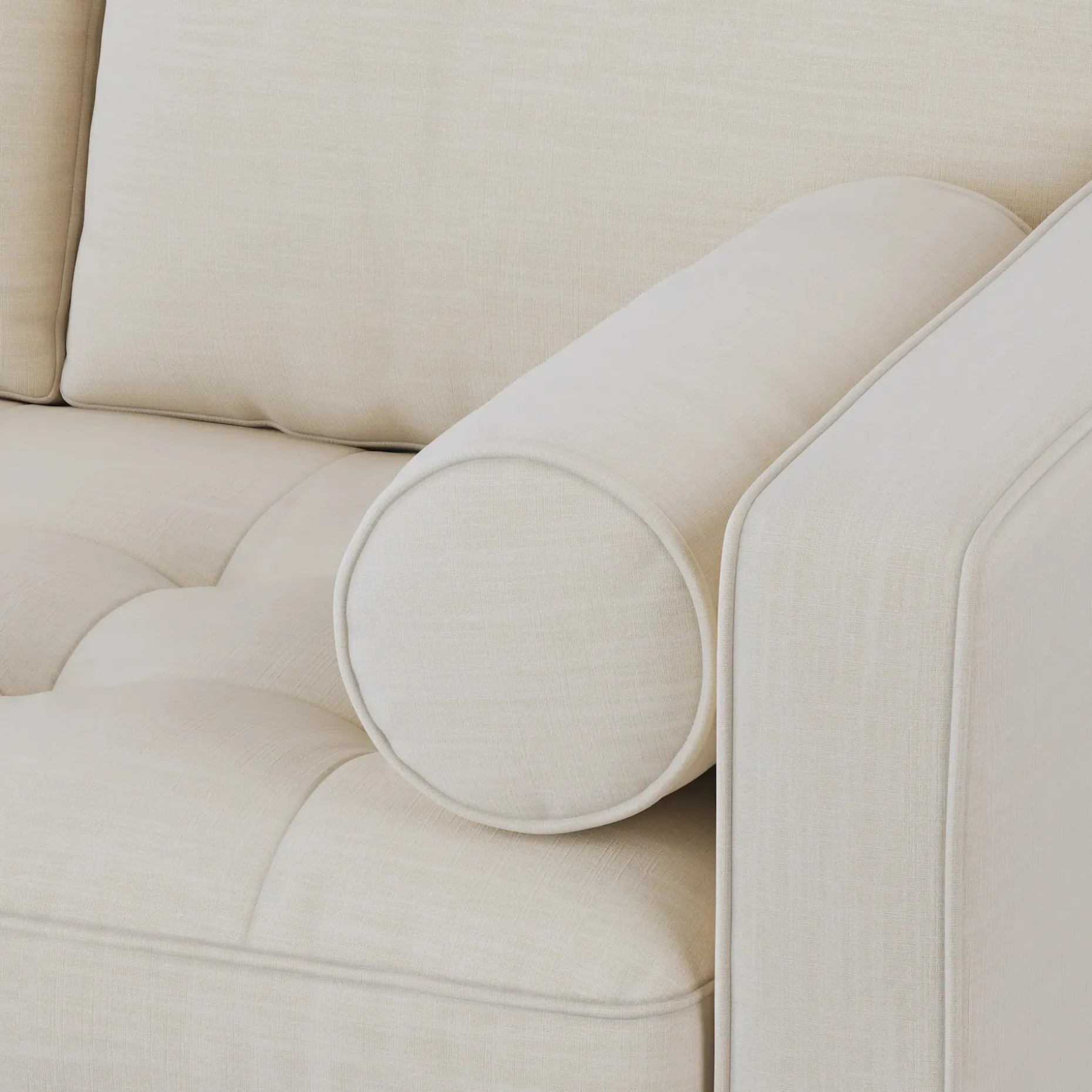 Sven 91" Tufted Corner Sectional - Biscuit Cream