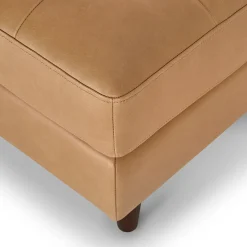 Sven 56" Tufted Leather Bench - Charme Tan