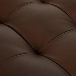 Sven 56" Tufted Leather Bench - Charme Chocolat