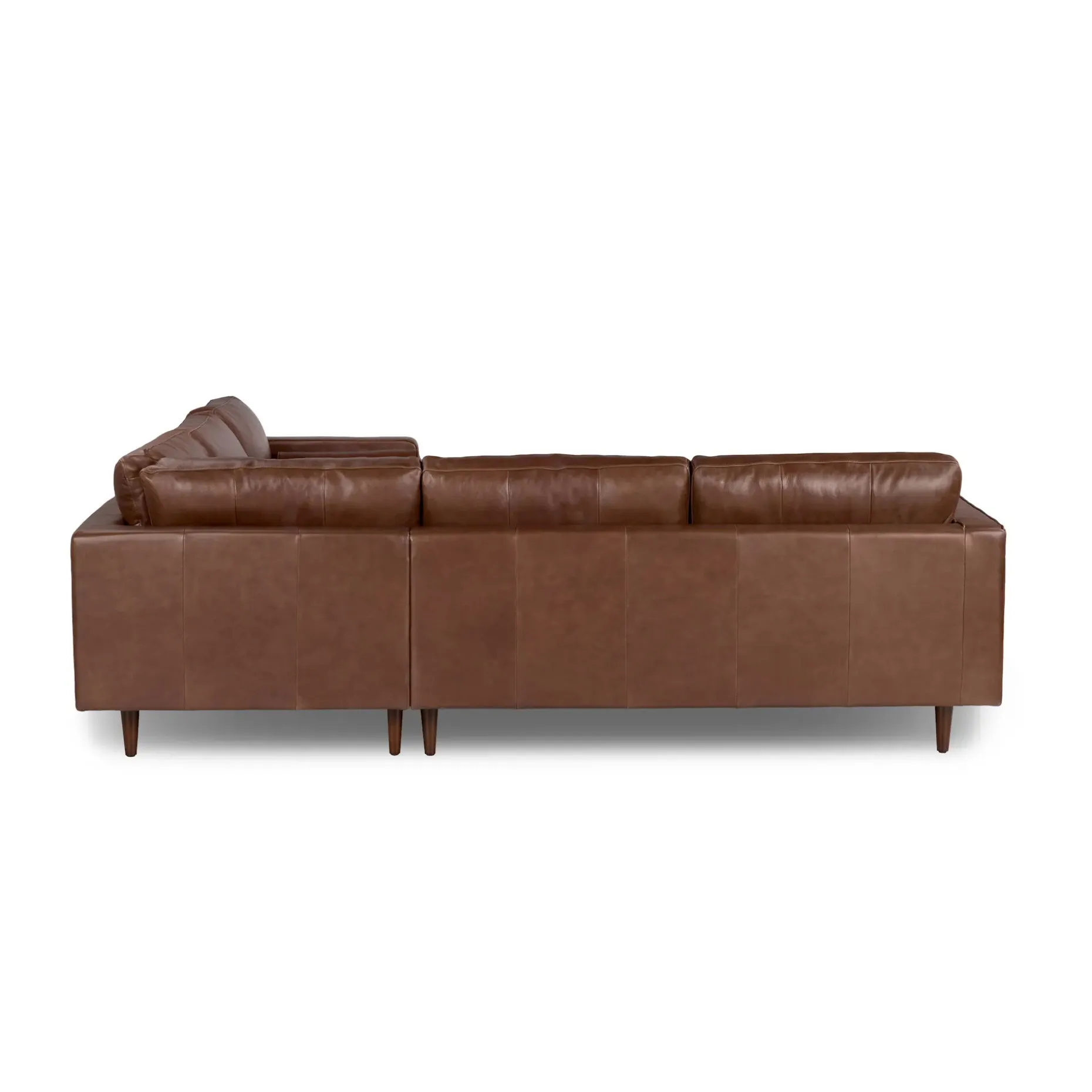 Sven 107" Tufted Leather Corner Sectional - Taos Brown