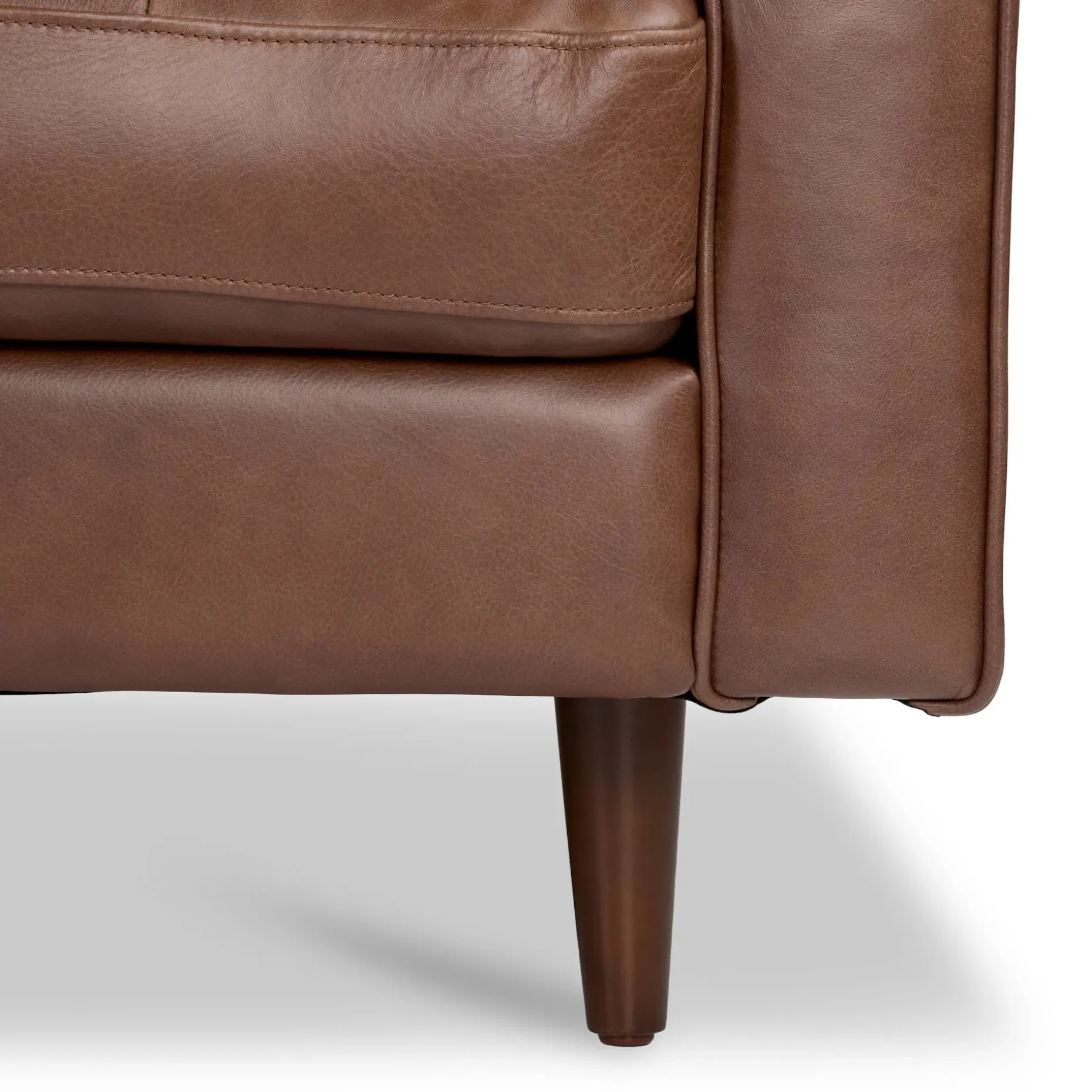 Sven 107" Tufted Leather Corner Sectional - Taos Brown