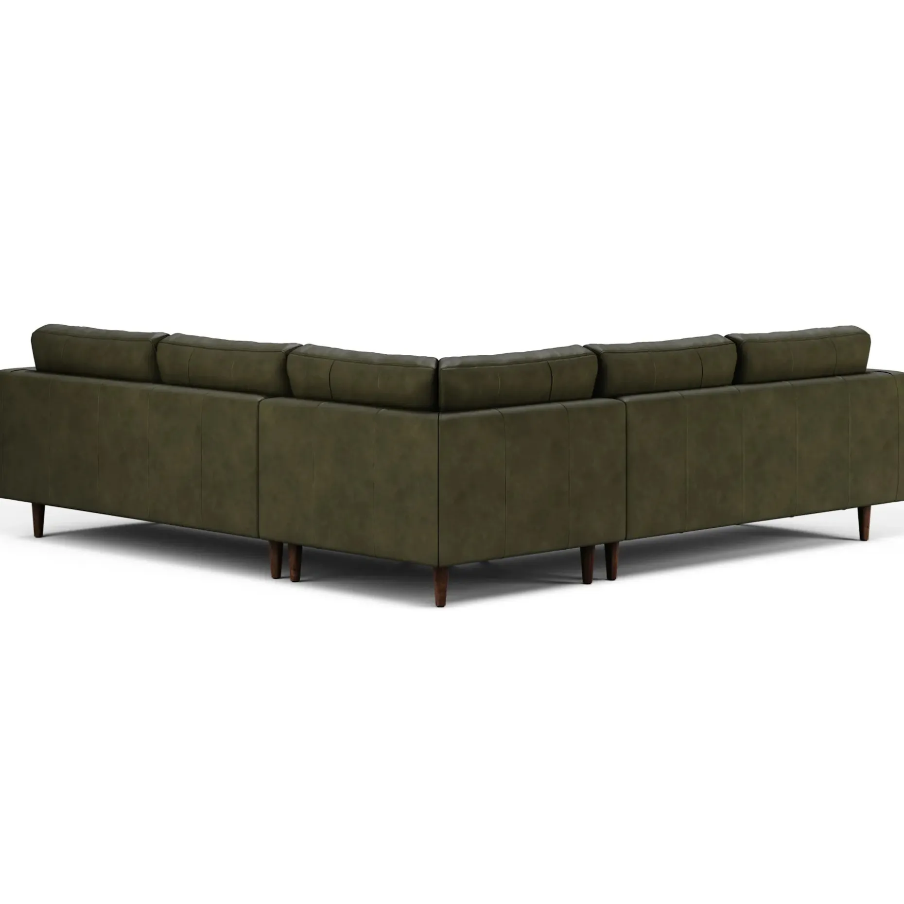 Sven 107" Tufted Leather Corner Sectional - Charme Green