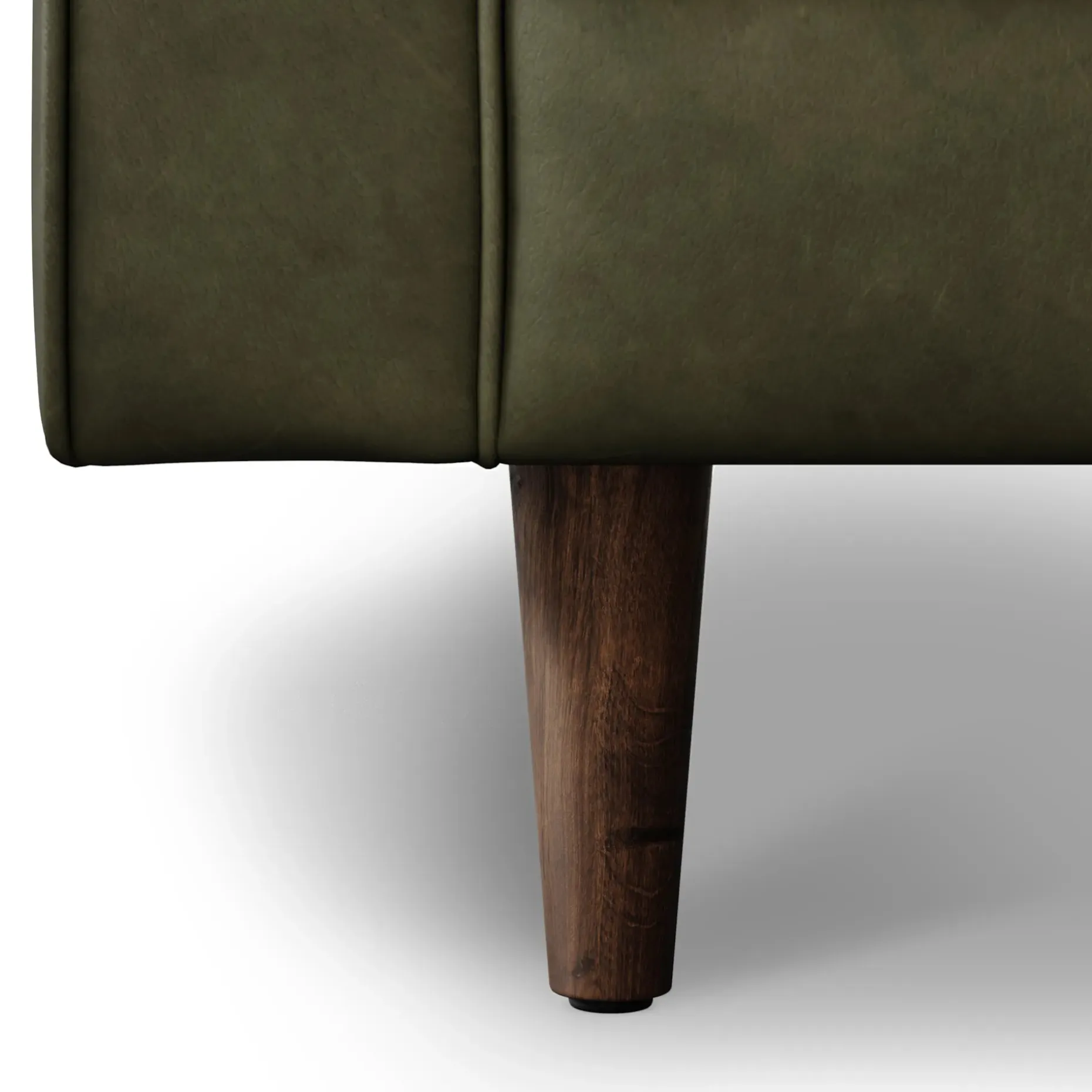 Sven 107" Tufted Leather Corner Sectional - Charme Green