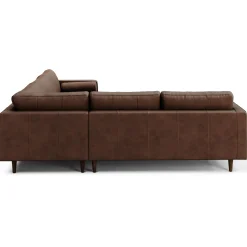 Sven 107" Tufted Leather Corner Sectional - Charme Chocolat