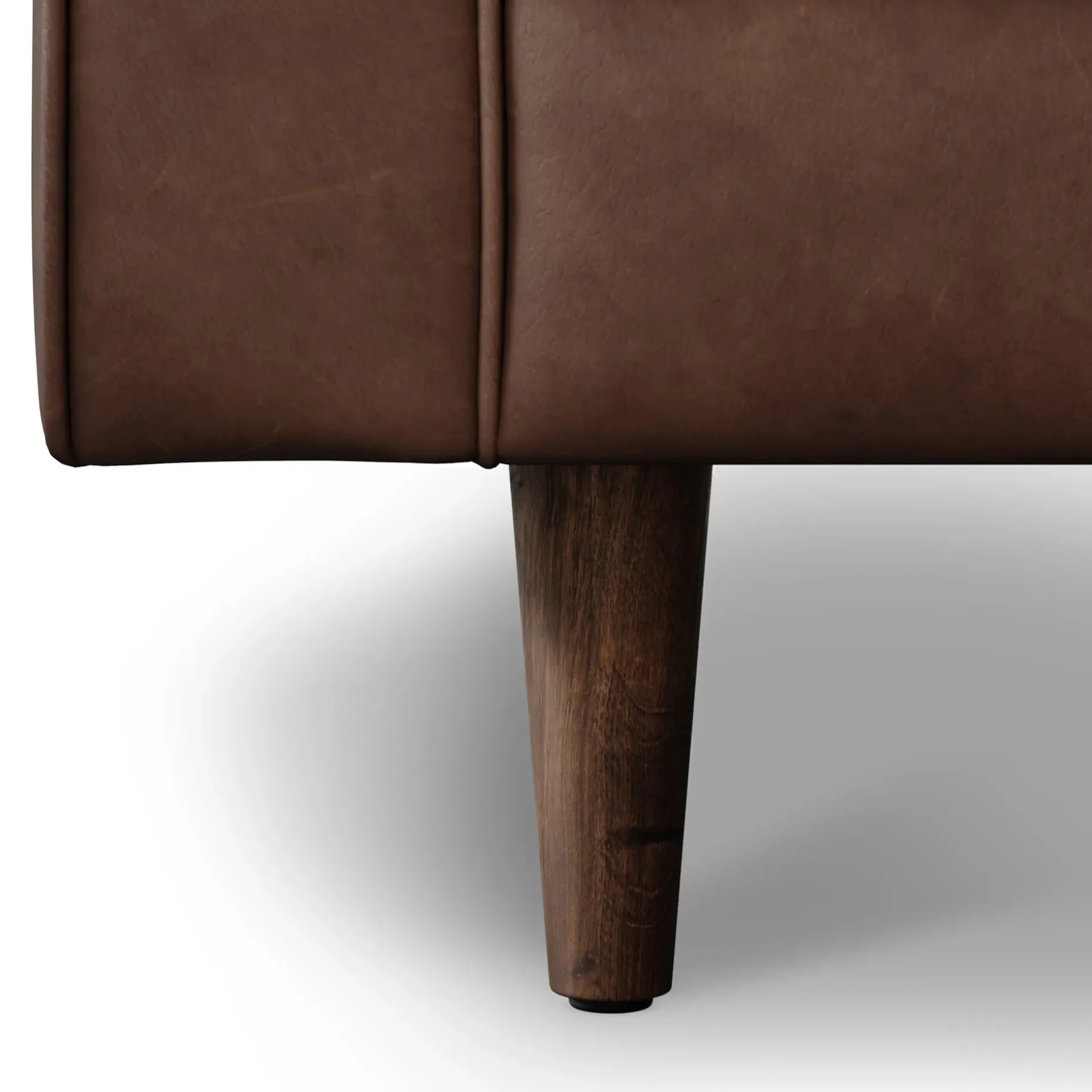 Sven 107" Tufted Leather Corner Sectional - Charme Chocolat