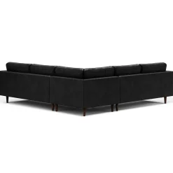 Sven 107" Tufted Leather Corner Sectional - Oxford Black