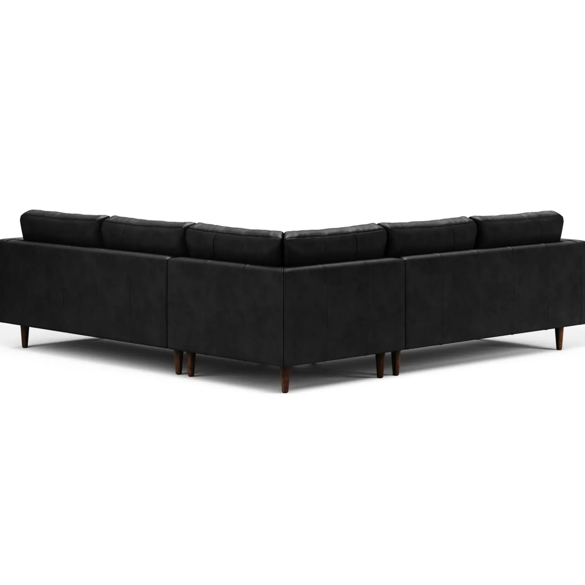 Sven 107" Tufted Leather Corner Sectional - Oxford Black
