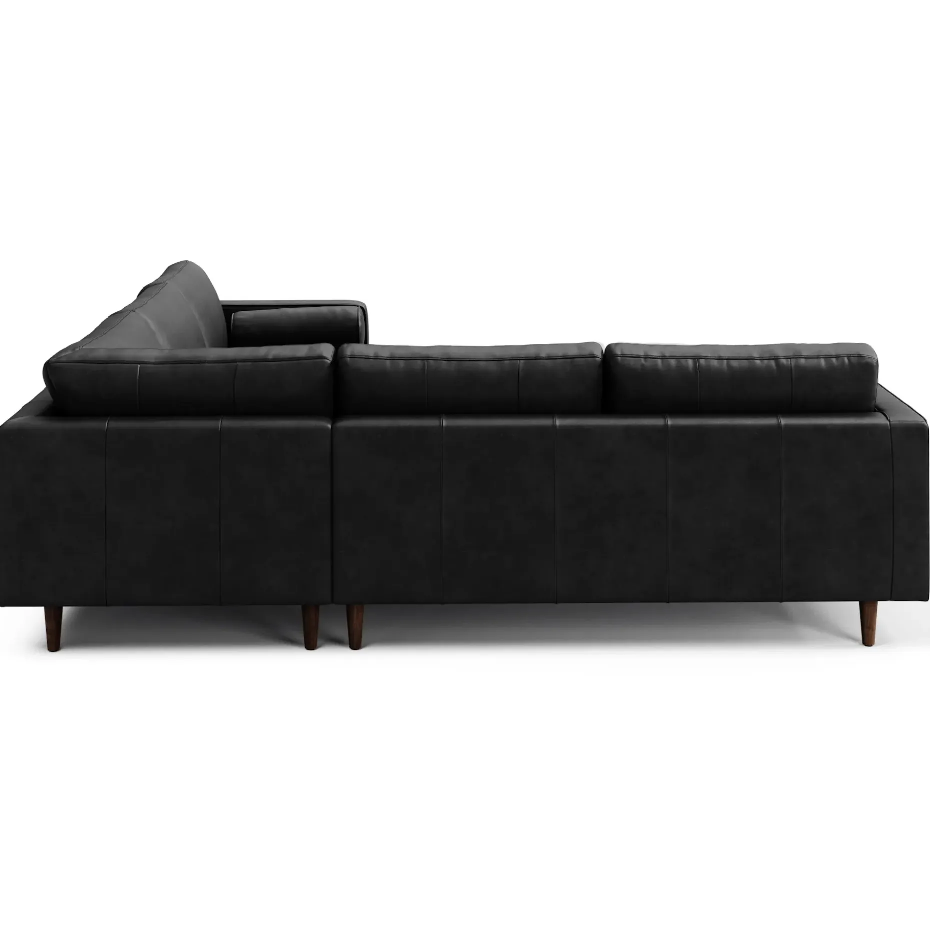 Sven 107" Tufted Leather Corner Sectional - Oxford Black