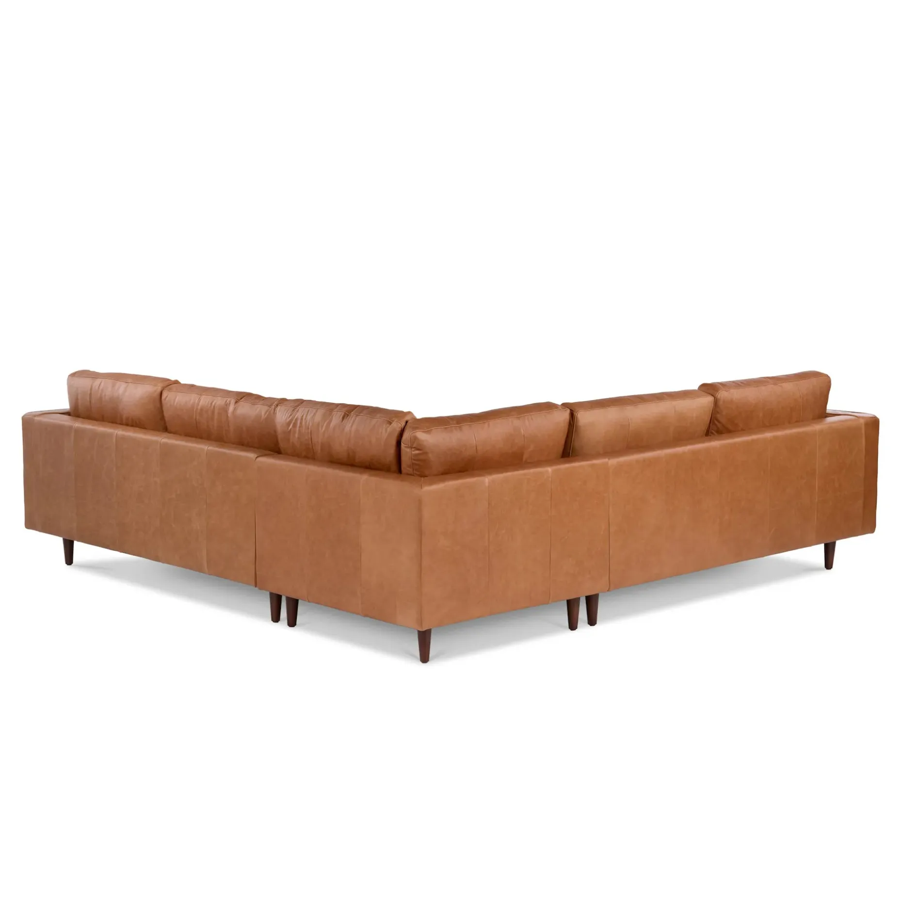 Sven 107" Tufted Leather Corner Sectional - Salerno Tan