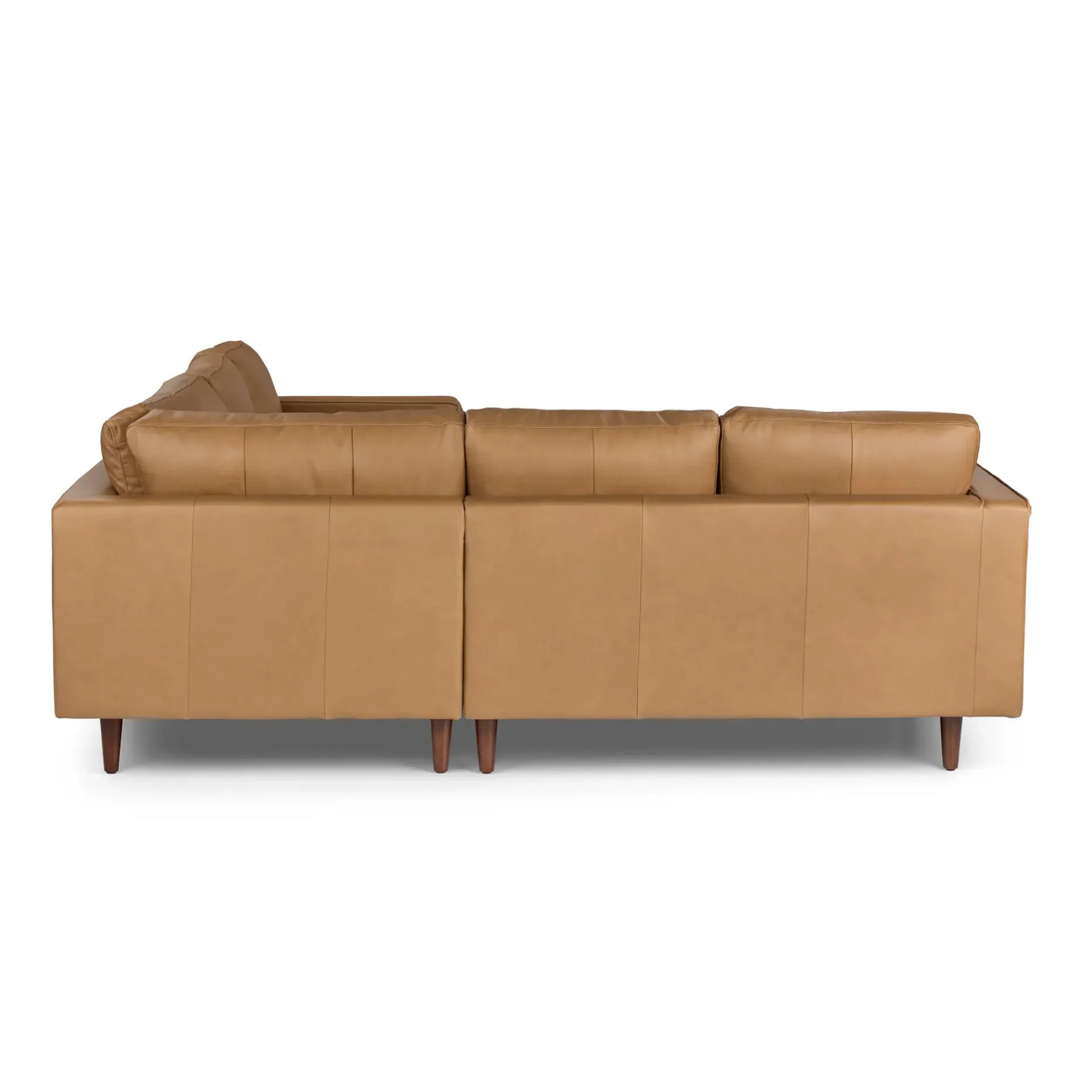 Sven 91" Tufted Leather Corner Sectional - Charme Tan