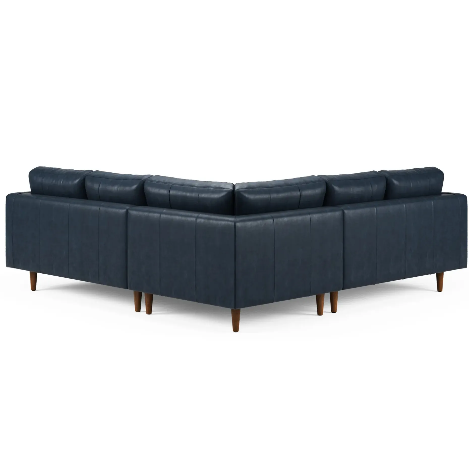 Sven 91" Tufted Leather Corner Sectional - Oxford Blue