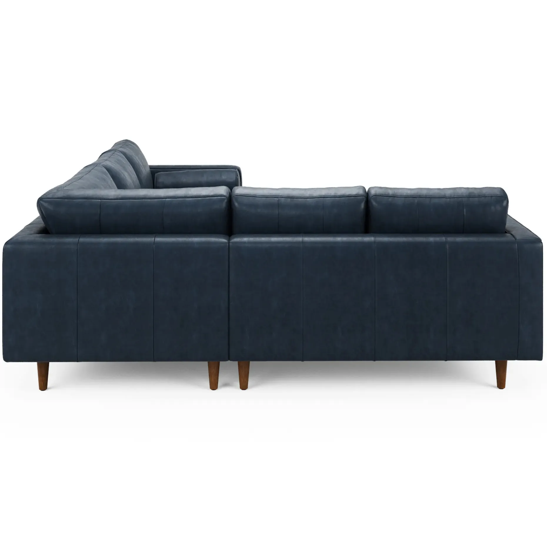 Sven 91" Tufted Leather Corner Sectional - Oxford Blue
