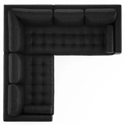 Sven 91" Tufted Leather Corner Sectional - Oxford Black