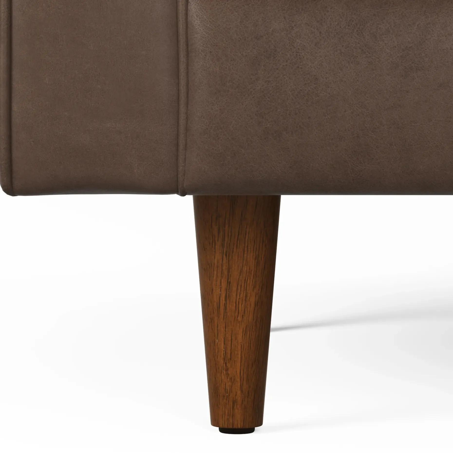 Sven 91" Tufted Leather Corner Sectional - Charme Chocolat