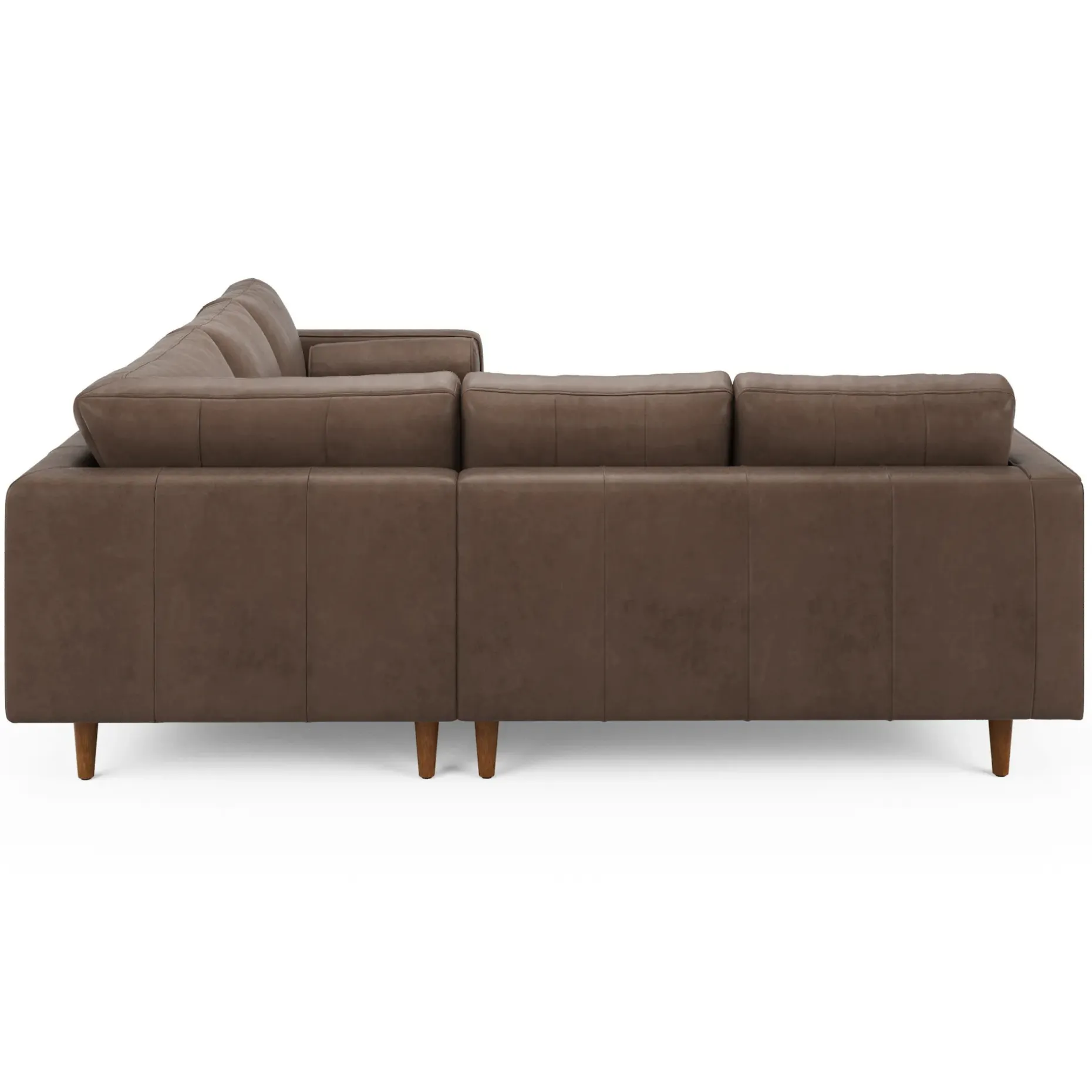 Sven 91" Tufted Leather Corner Sectional - Charme Chocolat
