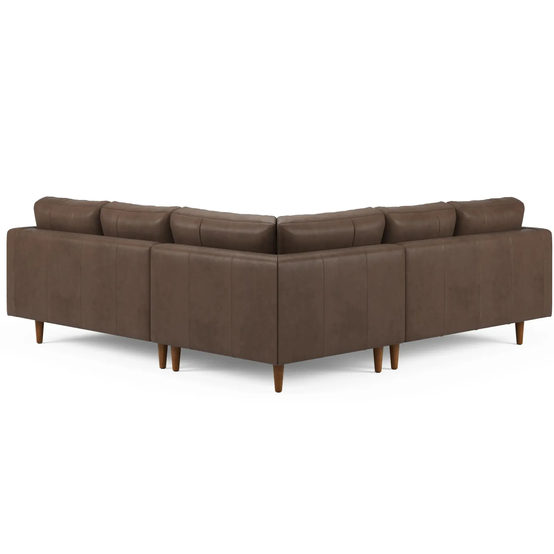 Sven 91" Tufted Leather Corner Sectional - Charme Chocolat