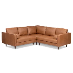 Sven 91" Tufted Leather Corner Sectional - Salerno Tan