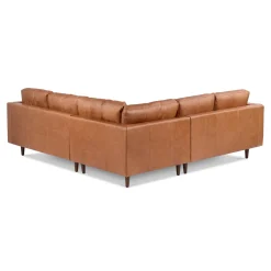 Sven 91" Tufted Leather Corner Sectional - Salerno Tan