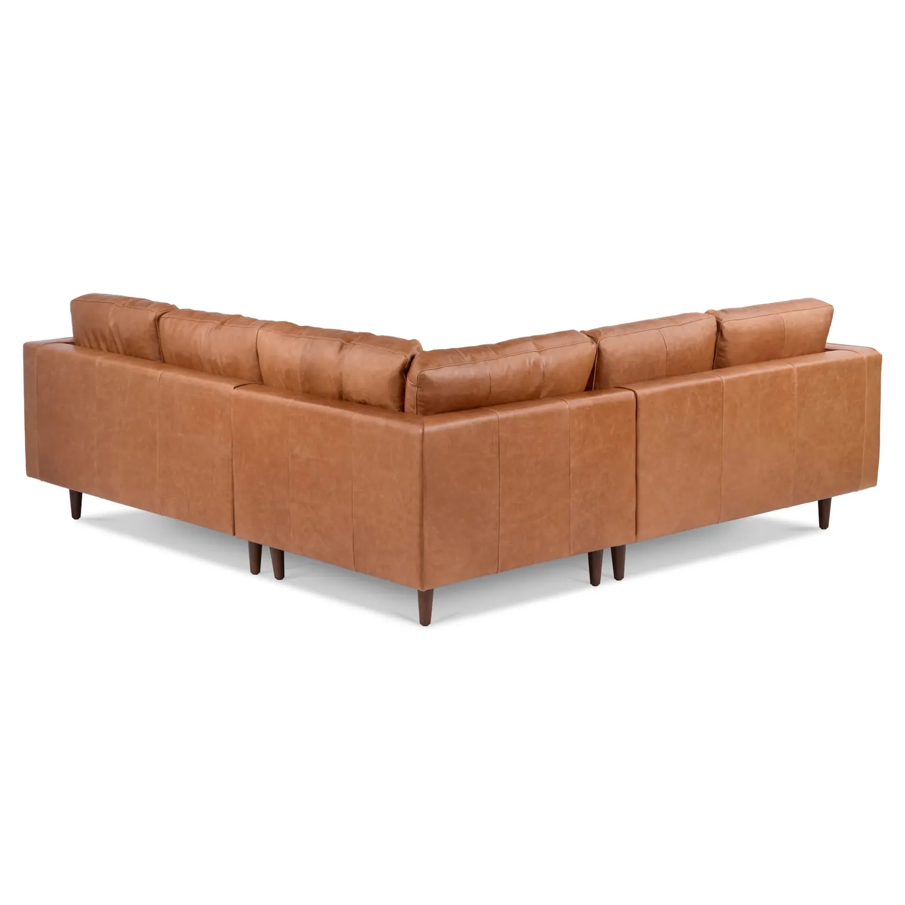 Sven 91" Tufted Leather Corner Sectional - Salerno Tan