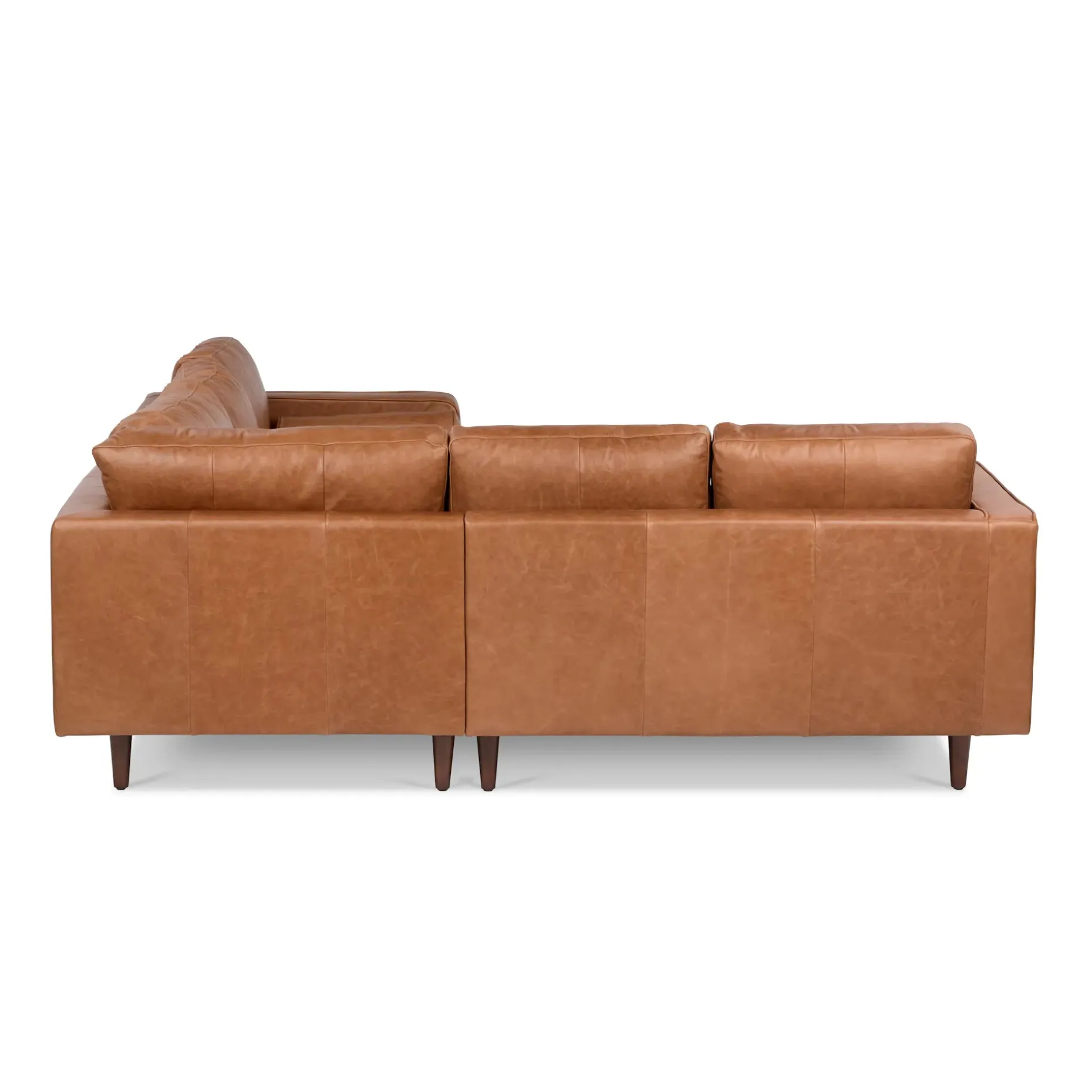 Sven 91" Tufted Leather Corner Sectional - Salerno Tan