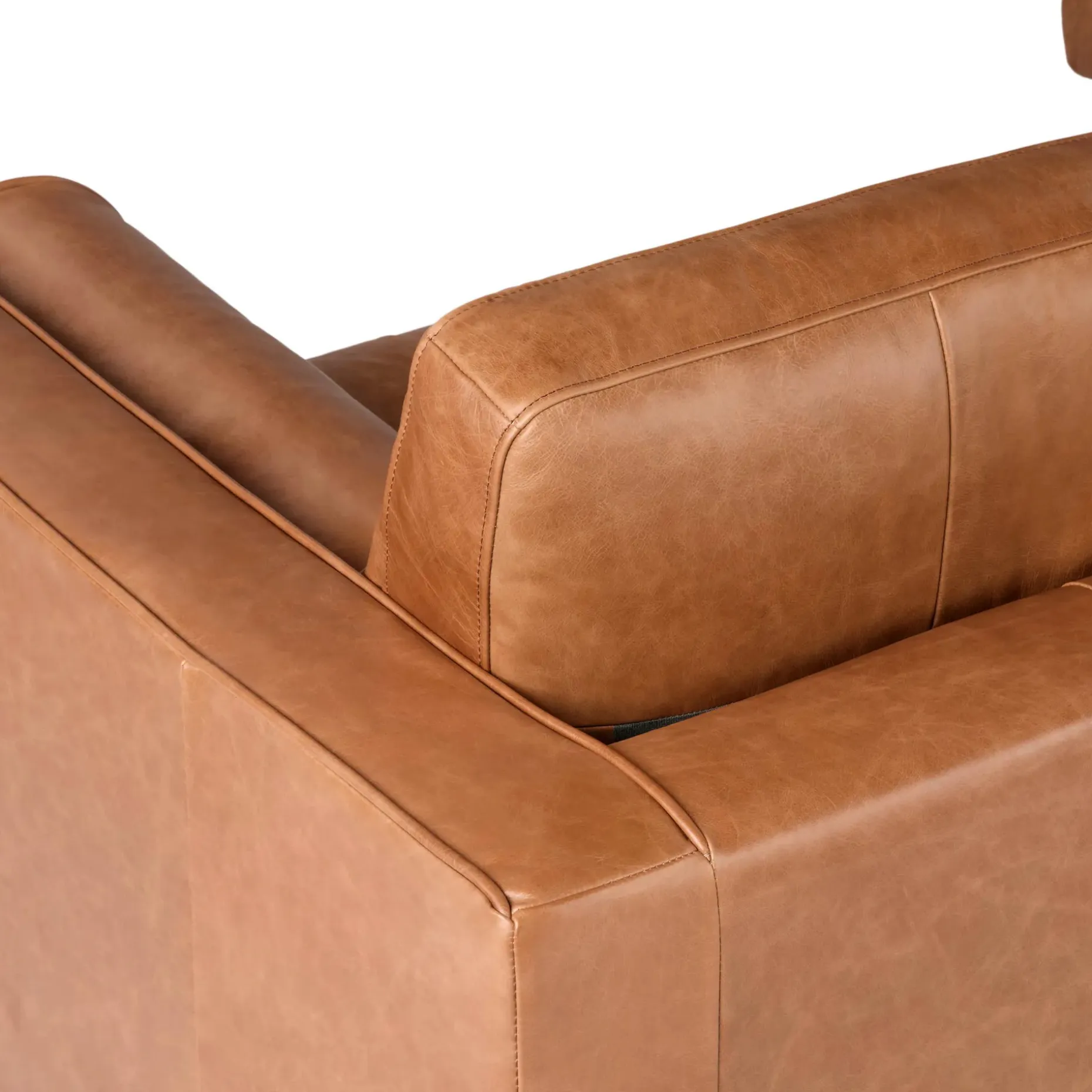 Sven 100" Tufted Leather Left Sectional - Salerno Tan