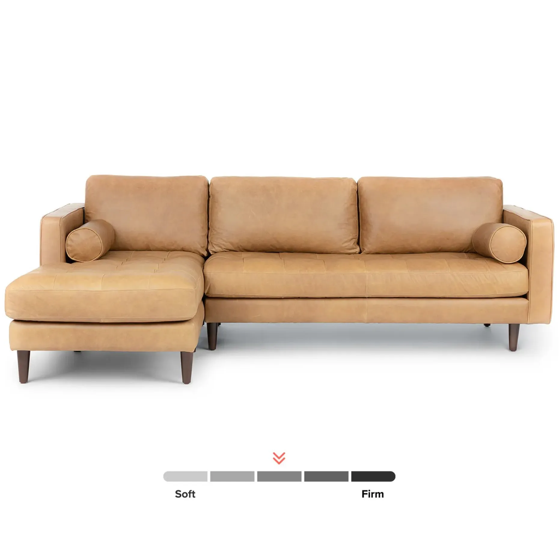 Sven 100" Tufted Leather Left Sectional - Charme Tan