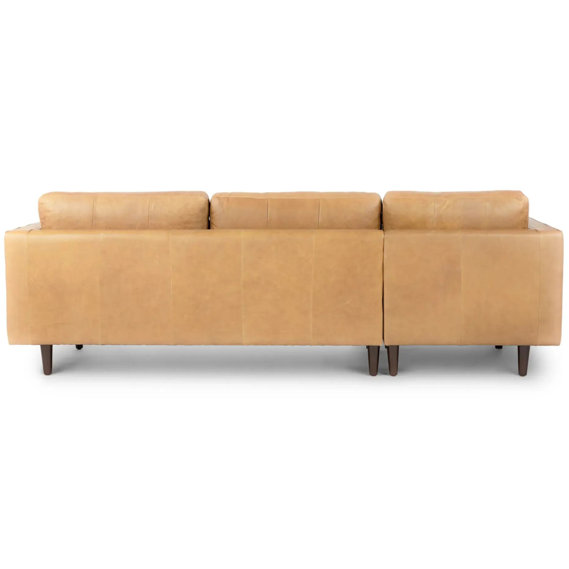 Sven 100" Tufted Leather Left Sectional - Charme Tan