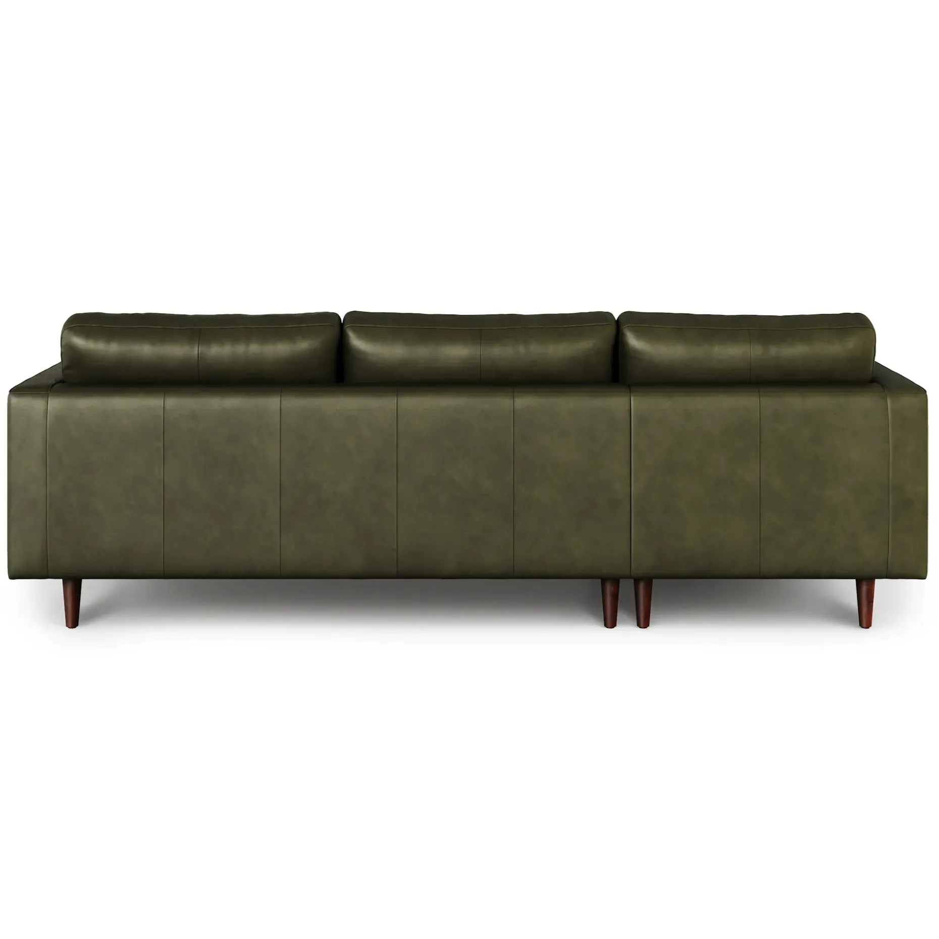 Sven 100" Tufted Leather Left Sectional - Charme Green