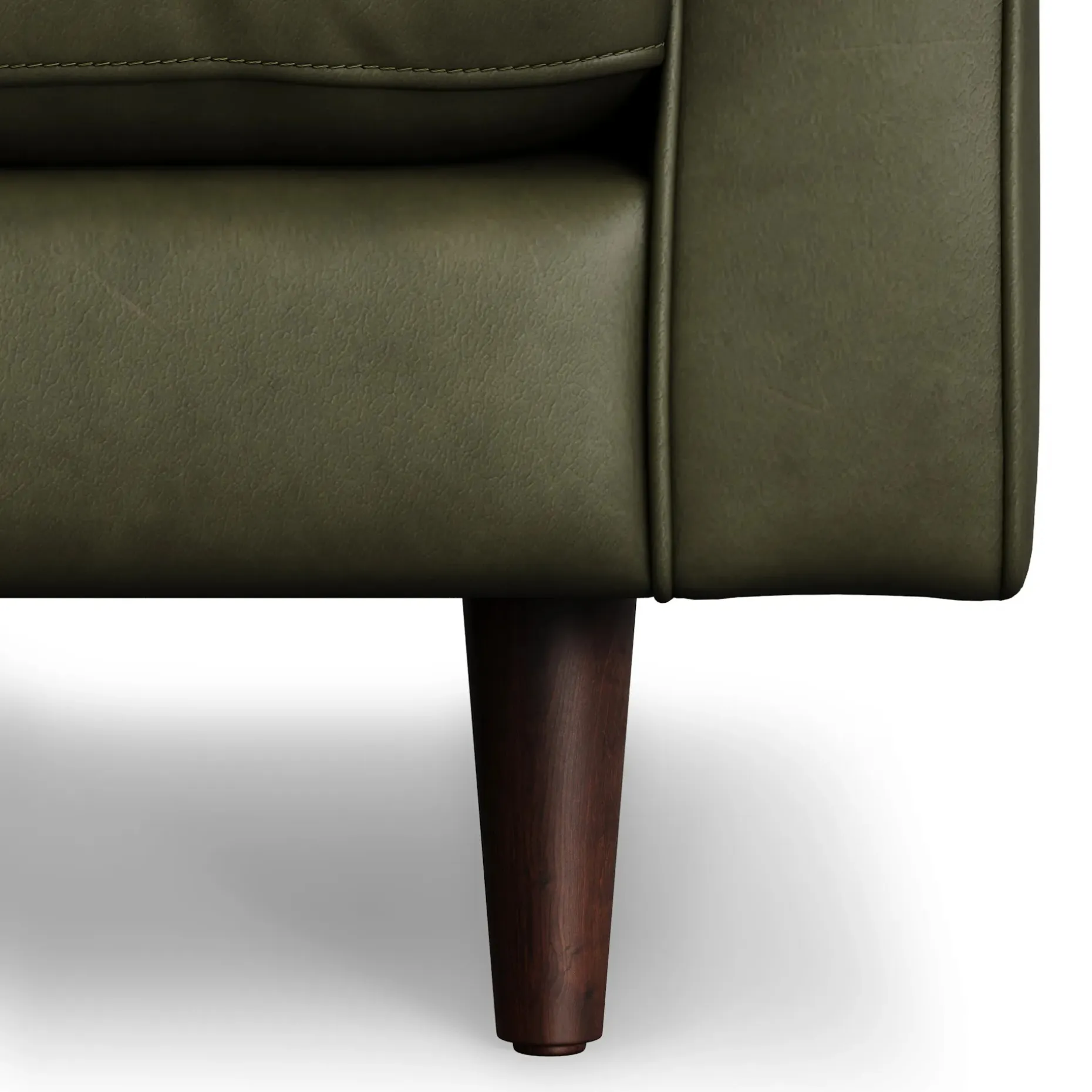 Sven 100" Tufted Leather Left Sectional - Charme Green