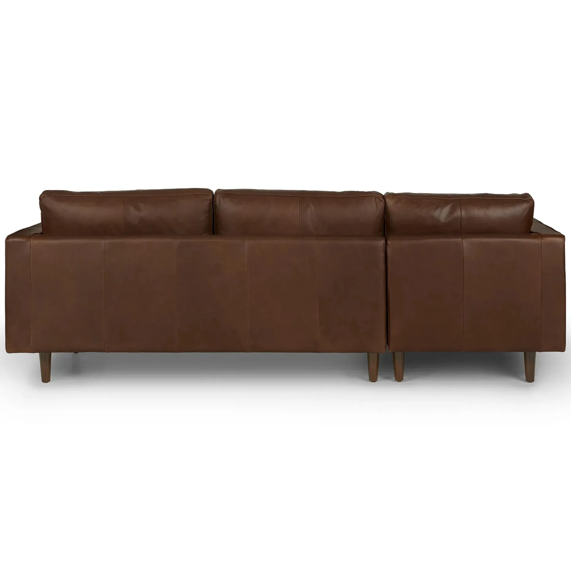 Sven 100" Tufted Leather Left Sectional - Charme Chocolat