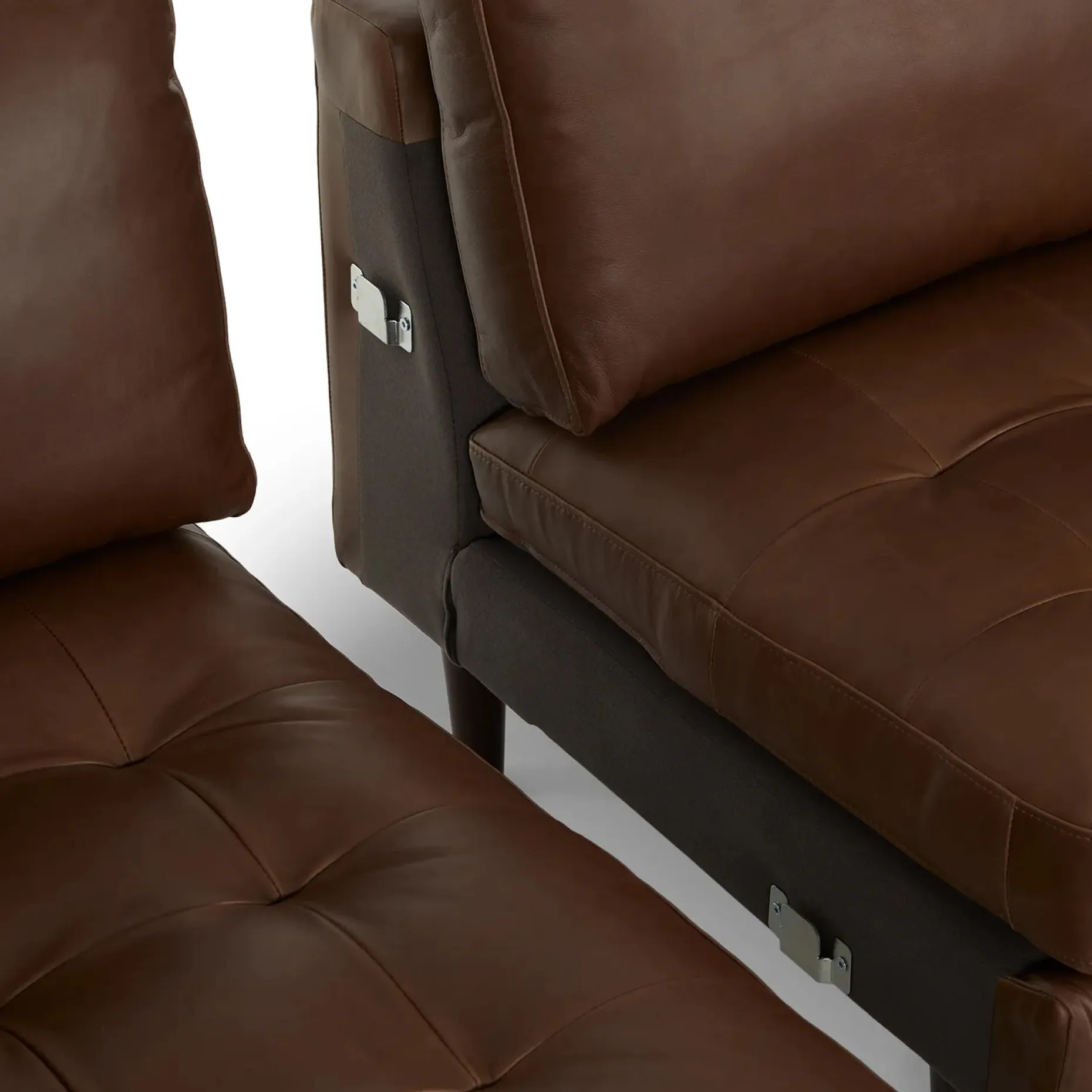 Sven 100" Tufted Leather Left Sectional - Charme Chocolat