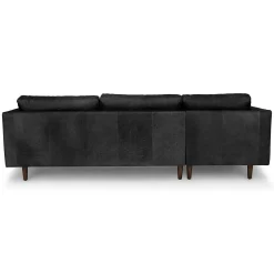 Sven 100" Tufted Leather Left Sectional - Oxford Black