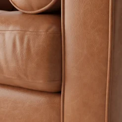 Sven 42" Tufted Leather Lounge Chair - Salerno Tan