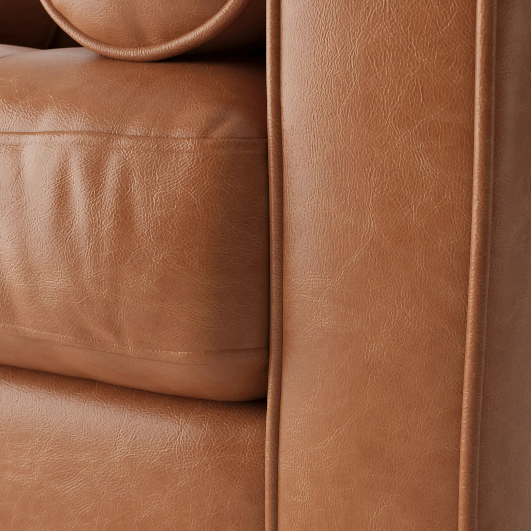 Sven 42" Tufted Leather Lounge Chair - Salerno Tan