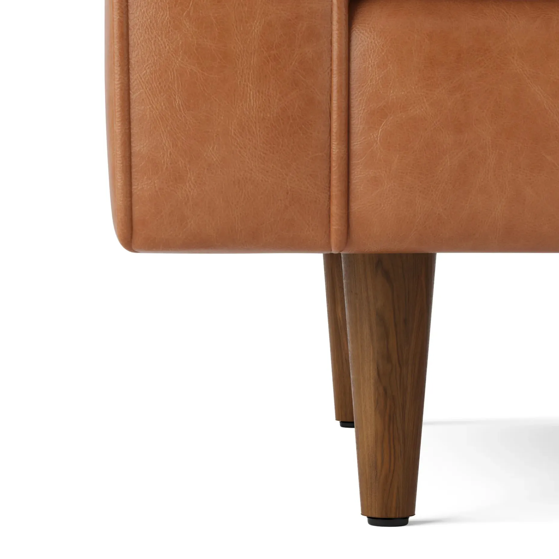 Sven 42" Tufted Leather Lounge Chair - Salerno Tan