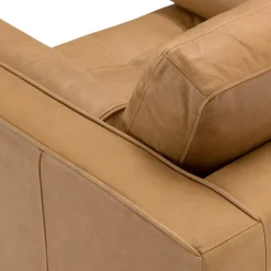 Sven 42" Tufted Leather Lounge Chair - Charme Tan